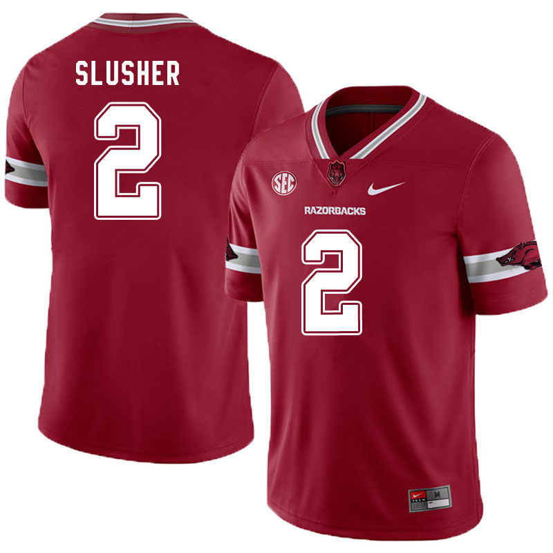 Men #2 Myles Slusher Arkansas Razorbacks College Football Jerseys Sale-Alternate Cardinal